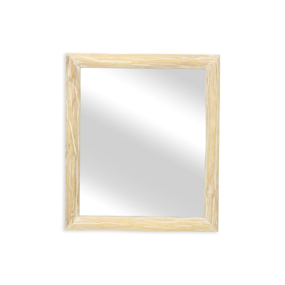 20" Natural Solid Wood Accent Mirror HomeRoots