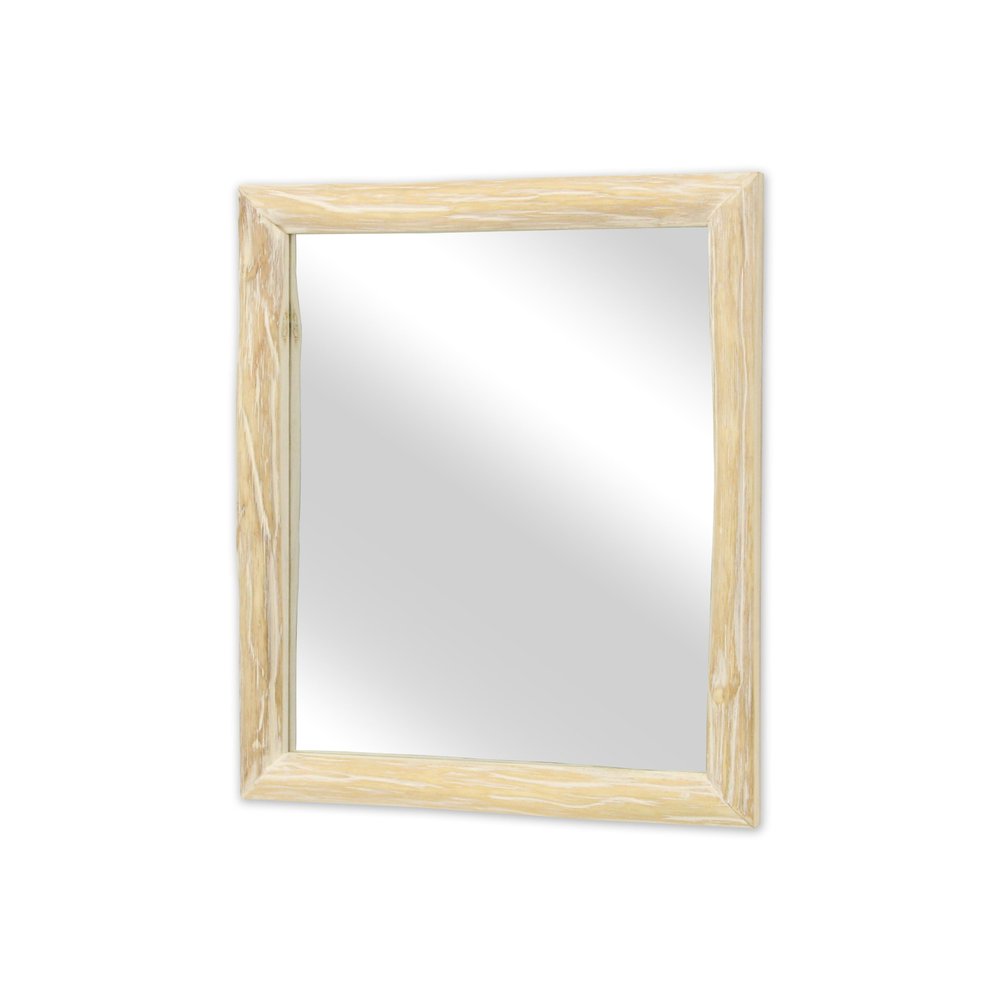 20" Natural Solid Wood Accent Mirror HomeRoots