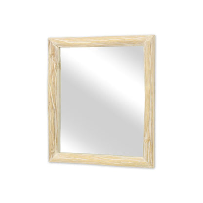 20" Natural Solid Wood Accent Mirror HomeRoots