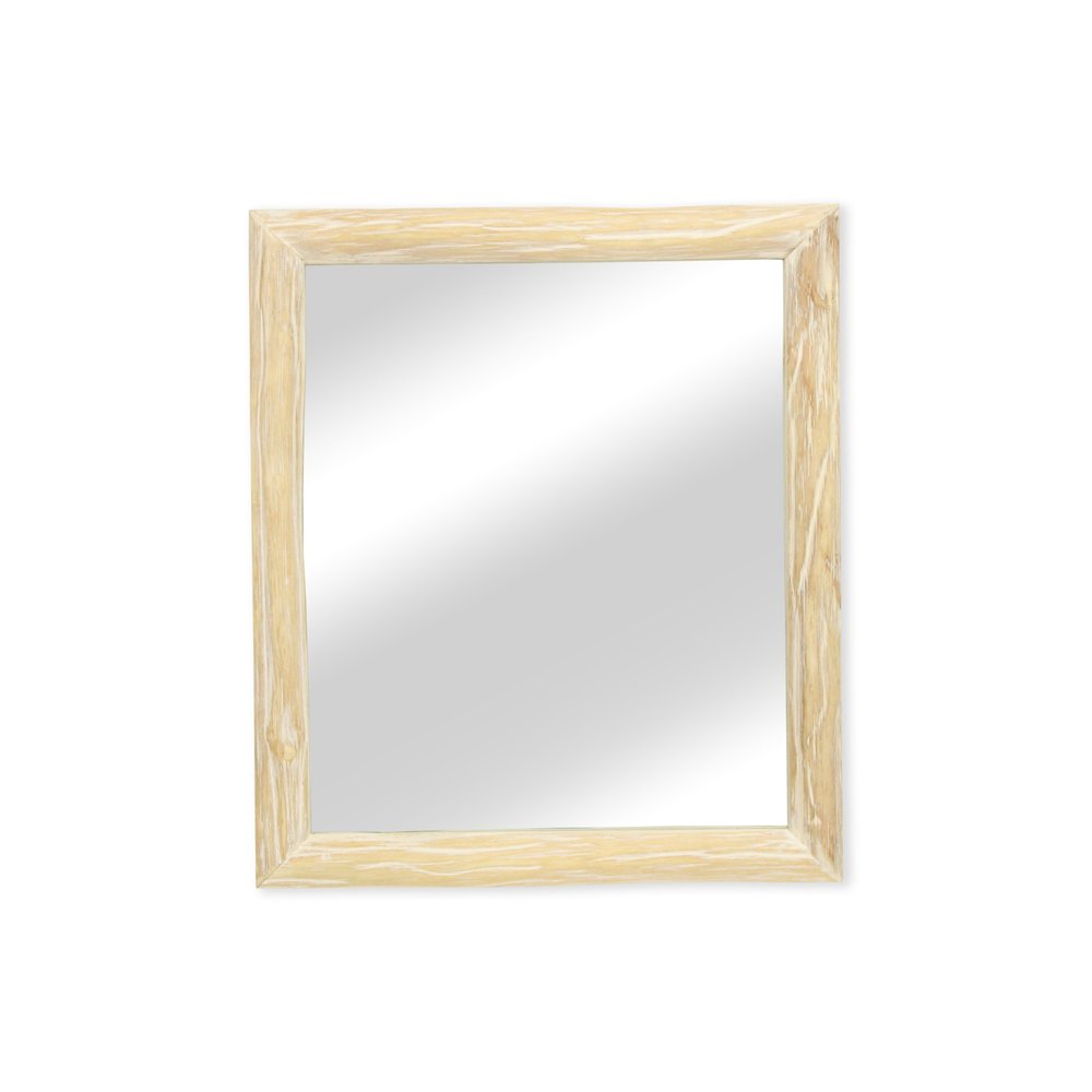 20" Natural Solid Wood Accent Mirror HomeRoots