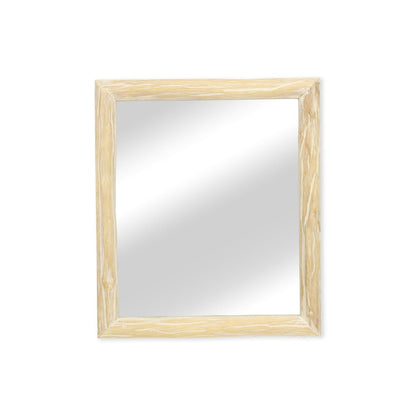 20" Natural Solid Wood Accent Mirror HomeRoots