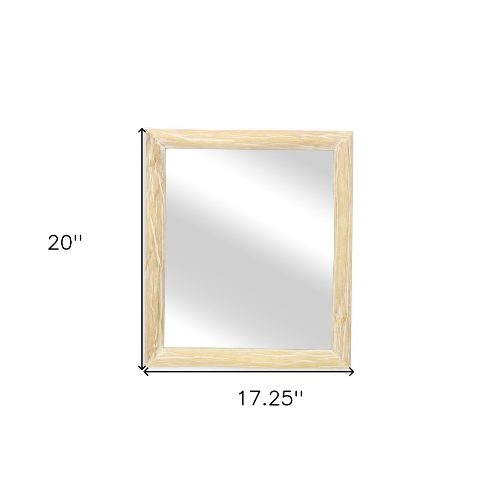 20" Natural Solid Wood Accent Mirror HomeRoots
