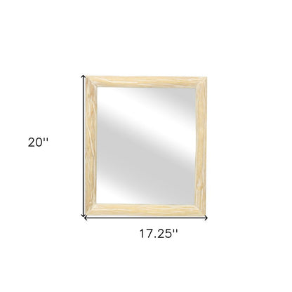 20" Natural Solid Wood Accent Mirror HomeRoots