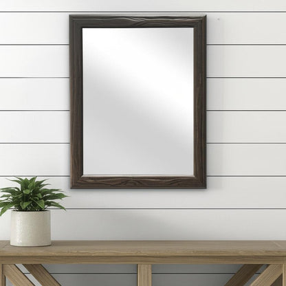 20" Black Solid Wood Accent Mirror HomeRoots