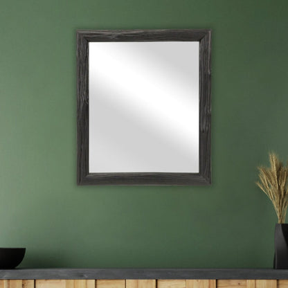 20" Black Solid Wood Accent Mirror HomeRoots