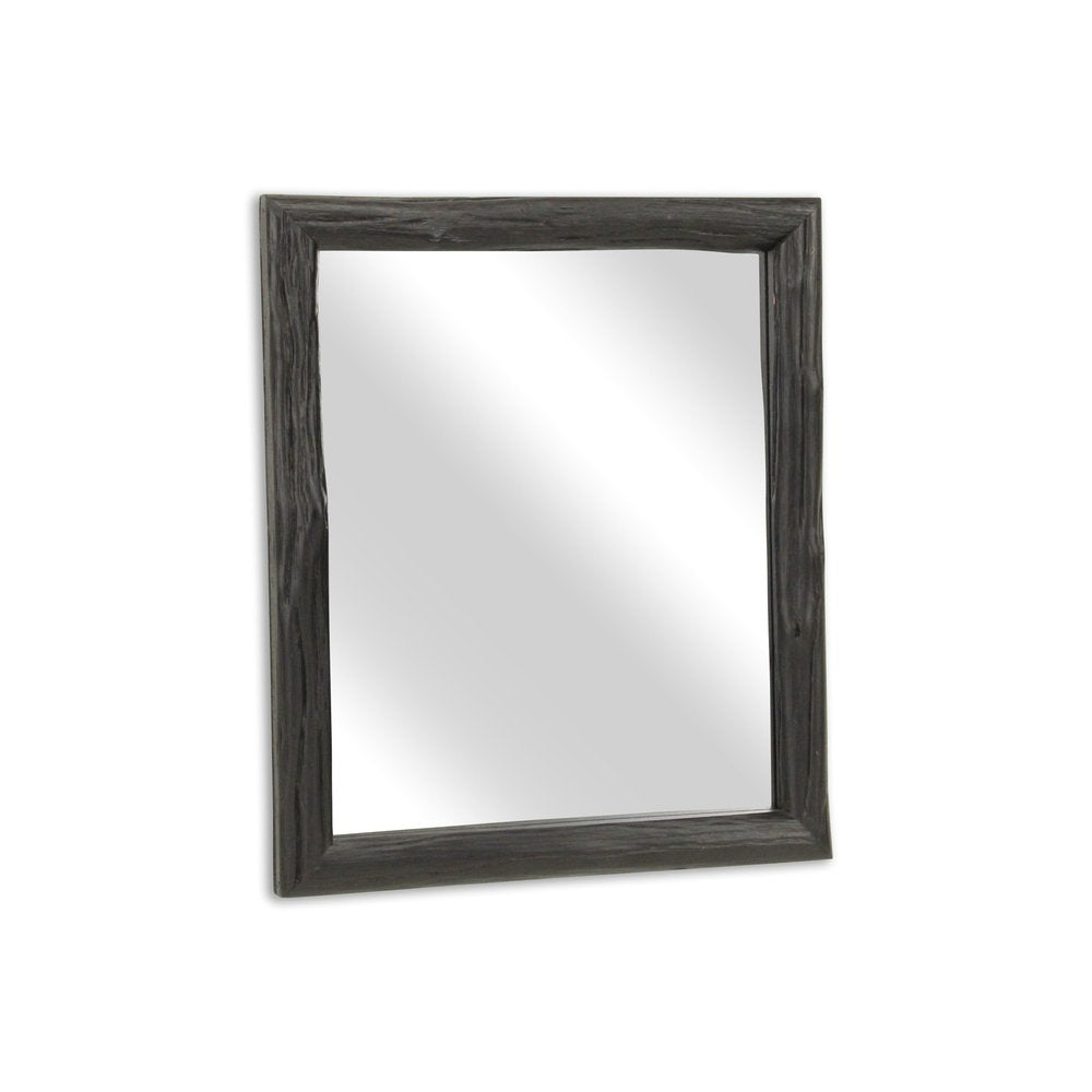 20" Black Solid Wood Accent Mirror HomeRoots