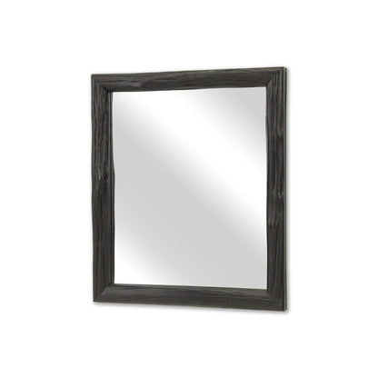 20" Black Solid Wood Accent Mirror HomeRoots