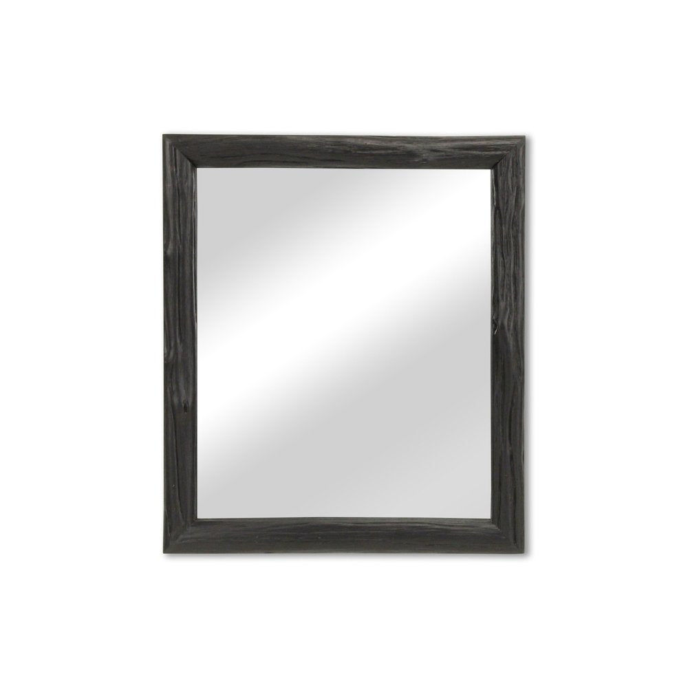 20" Black Solid Wood Accent Mirror HomeRoots