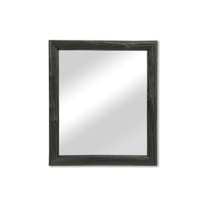 20" Black Solid Wood Accent Mirror HomeRoots