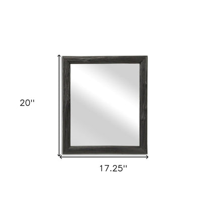 20" Black Solid Wood Accent Mirror HomeRoots