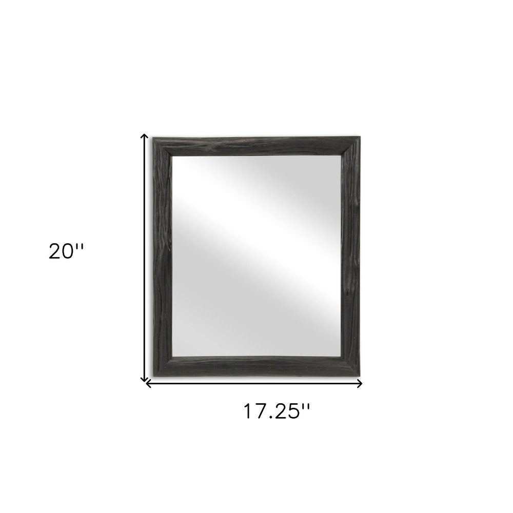 20" Black Solid Wood Accent Mirror HomeRoots
