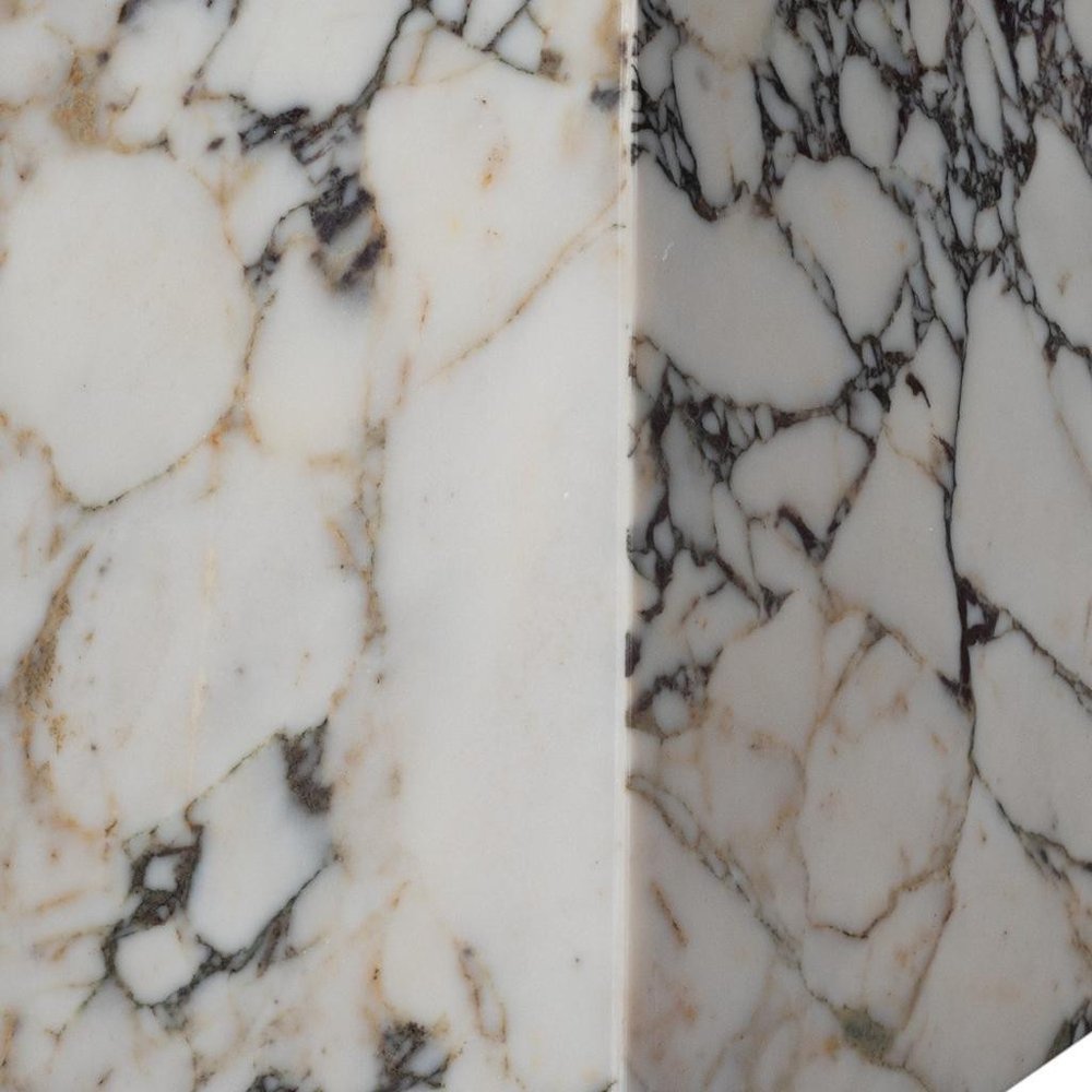 20" Ivory Marble Square Block End Table HomeRoots