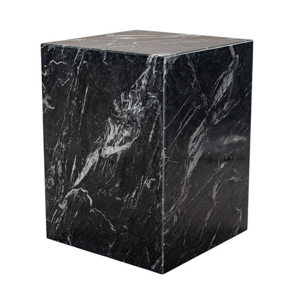 20" Black Marble Square Block End Table HomeRoots