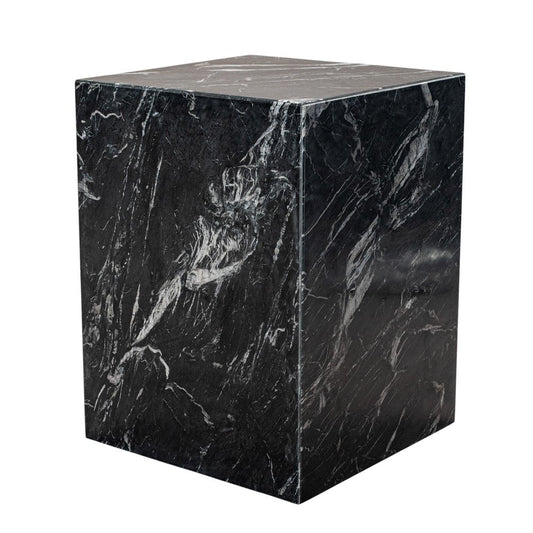 20" Black Marble Square Block End Table HomeRoots