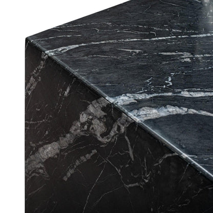 20" Black Marble Square Block End Table HomeRoots