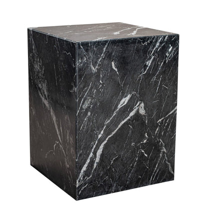 20" Black Marble Square Block End Table HomeRoots