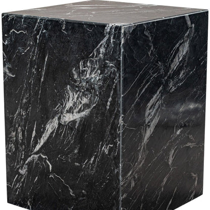 20" Black Marble Square Block End Table HomeRoots