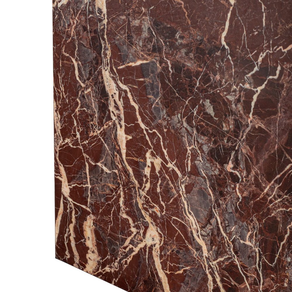 20" Red Marble Square Block End Table HomeRoots