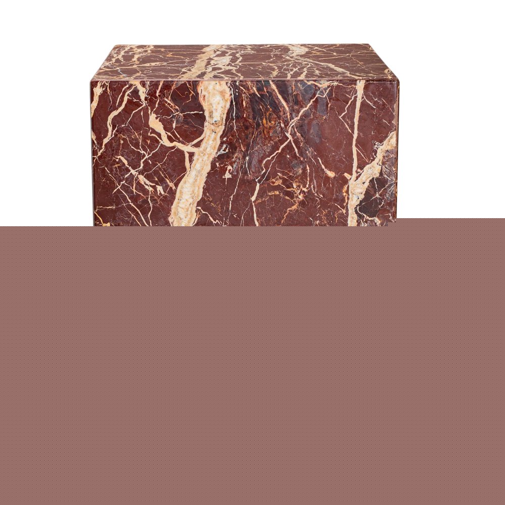 20" Red Marble Square Block End Table HomeRoots