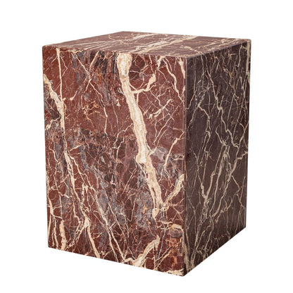 20" Red Marble Square Block End Table HomeRoots