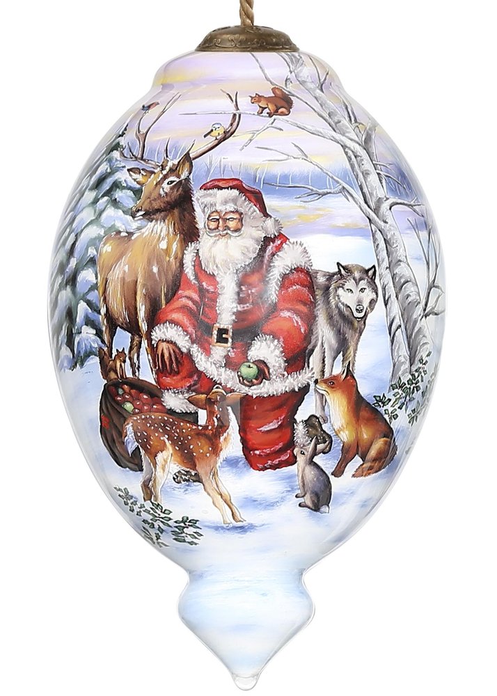 Gifts for Everyone Hand Painted White Red And Brown Glass Finial Ornament HomeRoots