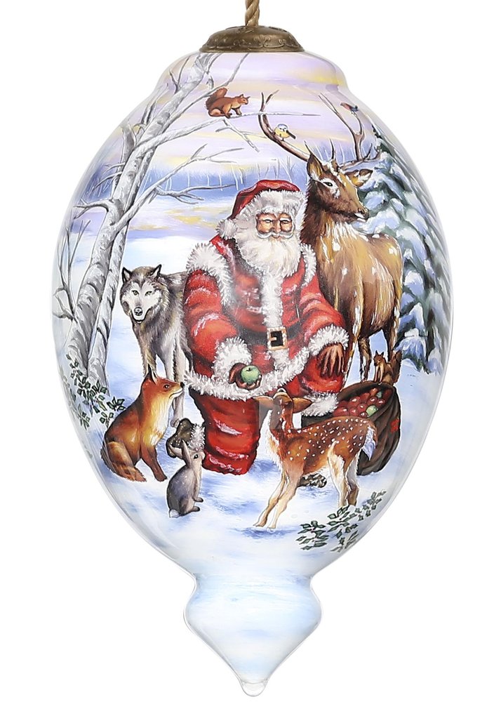 Gifts for Everyone Hand Painted White Red And Brown Glass Finial Ornament HomeRoots