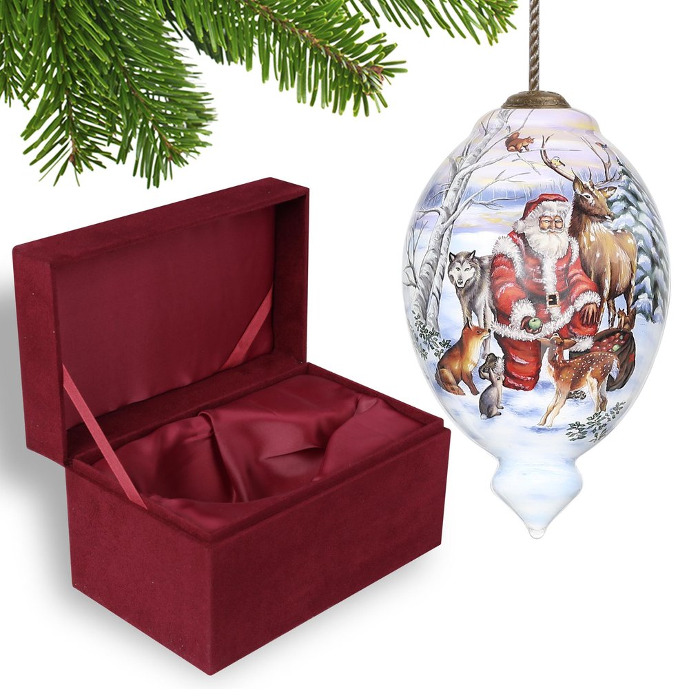 Gifts for Everyone Hand Painted White Red And Brown Glass Finial Ornament HomeRoots