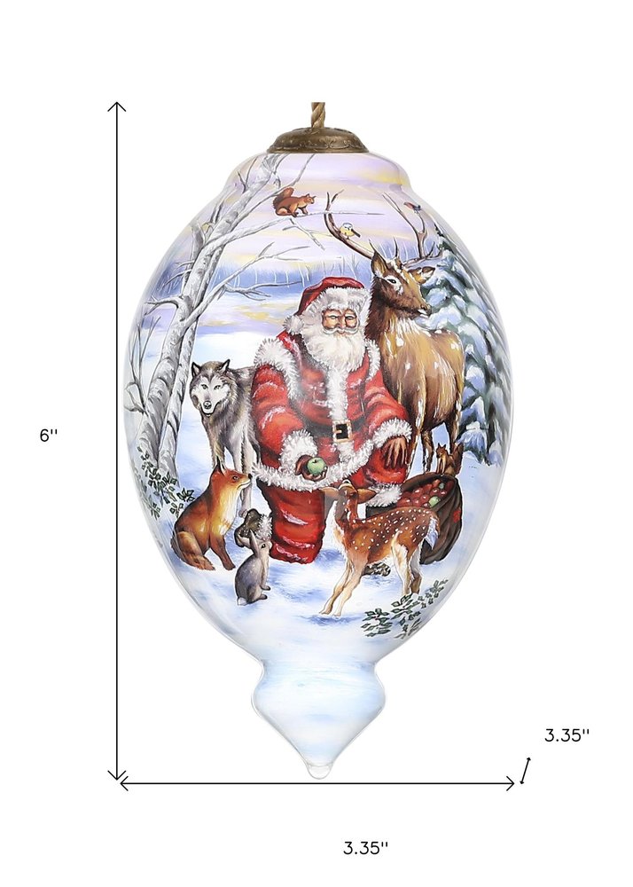 Gifts for Everyone Hand Painted White Red And Brown Glass Finial Ornament HomeRoots