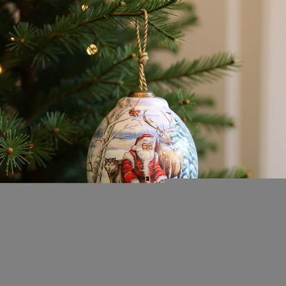 Gifts for Everyone Hand Painted White Red And Brown Glass Finial Ornament HomeRoots
