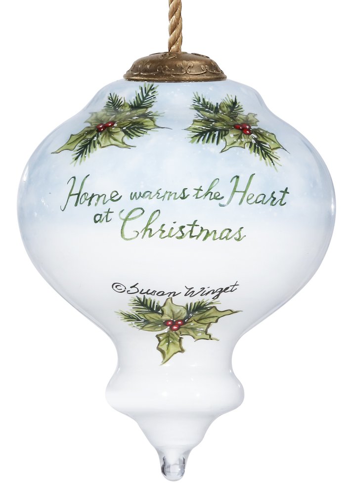 Christmas red Bu Hand Painted Red Green And White Glass Finial Ornament HomeRoots