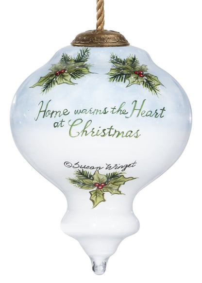 Christmas red Bu Hand Painted Red Green And White Glass Finial Ornament HomeRoots