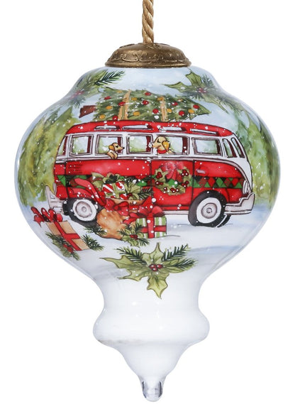 Christmas red Bu Hand Painted Red Green And White Glass Finial Ornament HomeRoots