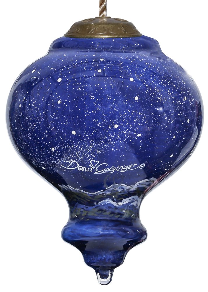 Angel of Peace Hand Painted Blue And White Glass Finial Ornament HomeRoots