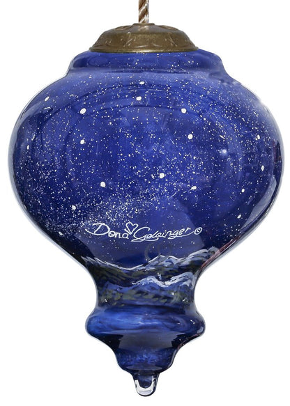 Angel of Peace Hand Painted Blue And White Glass Finial Ornament HomeRoots