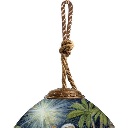 Holy Night Hand Painted Blue White And Green Glass Finial Ornament HomeRoots