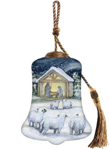 All Is Calm Hand Painted Blue And White Glass Holiday Shaped Ornament HomeRoots