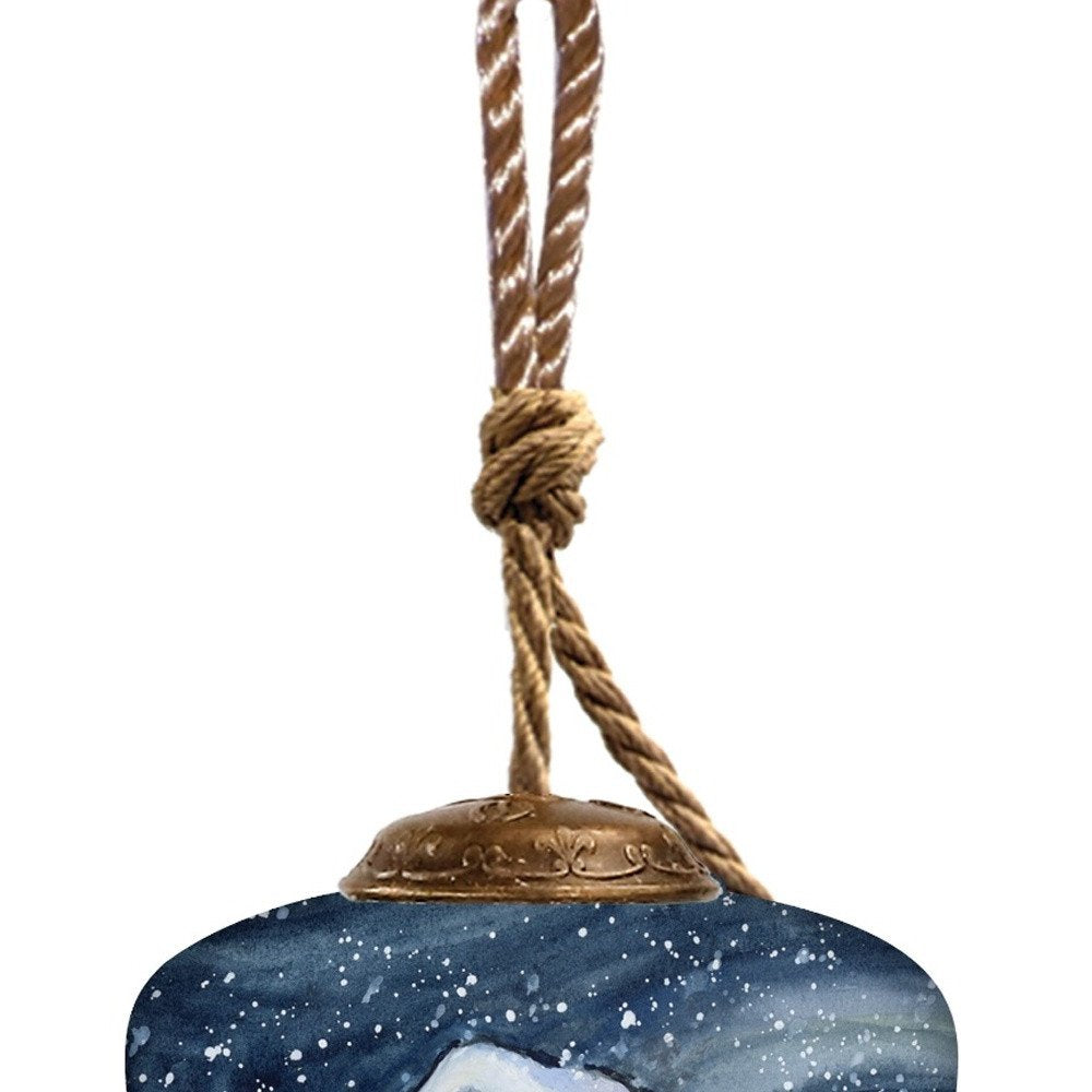 All Is Calm Hand Painted Blue And White Glass Holiday Shaped Ornament HomeRoots
