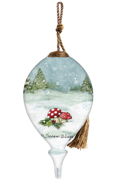 I Love You Gnome Hand Painted Green Red And White Glass Finial Ornament HomeRoots