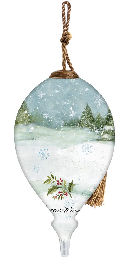 Holiday Lodge Snowman Hand Painted Green Red And White Glass Finial Ornament HomeRoots