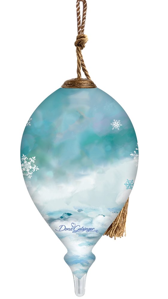 Gnome for Christmas Hand Painted Blue Red And White Glass Finial Ornament HomeRoots