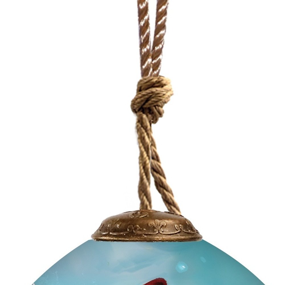 Gnome for Christmas Hand Painted Blue Red And White Glass Finial Ornament HomeRoots