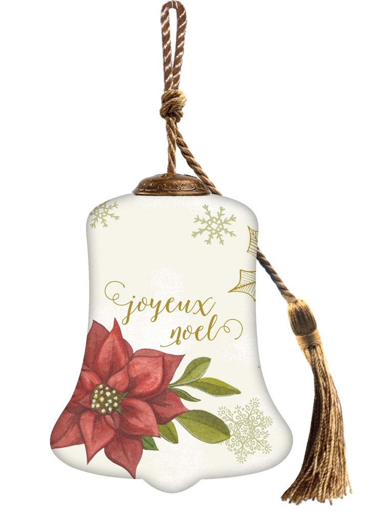 Christmas in Paris Glass Hand Painted Green Red And White Glass Holiday Shaped Ornament HomeRoots