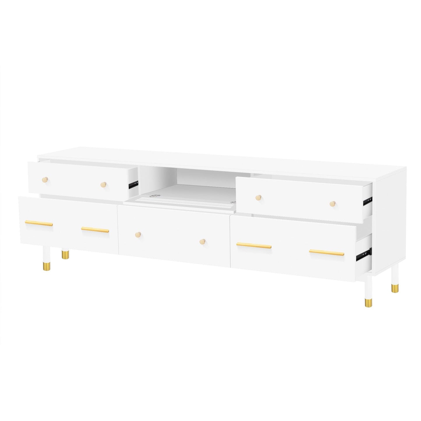 U-Can TV Stand for 75+ Inch TV Entertainment Center TV Media Console Table Modern TV Stand - FurniFindUSA