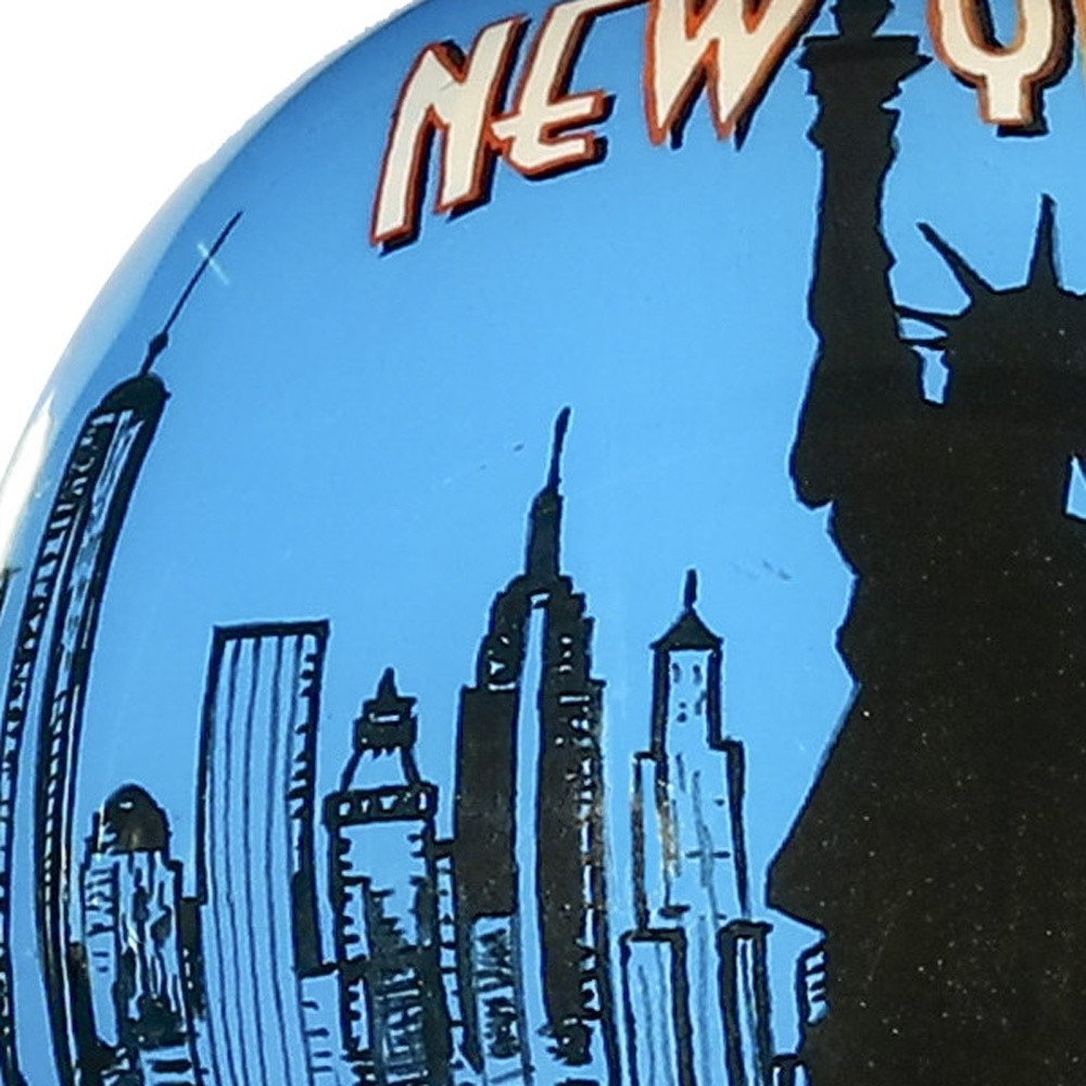 New York City Hand Painted Blue And Black Glass Ball Ornament HomeRoots