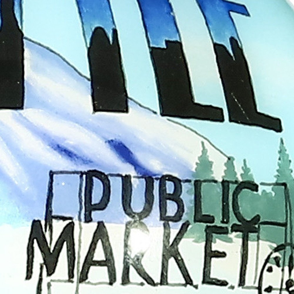 Seattle Hand Painted Blue Green And Black Glass Ball Ornament HomeRoots