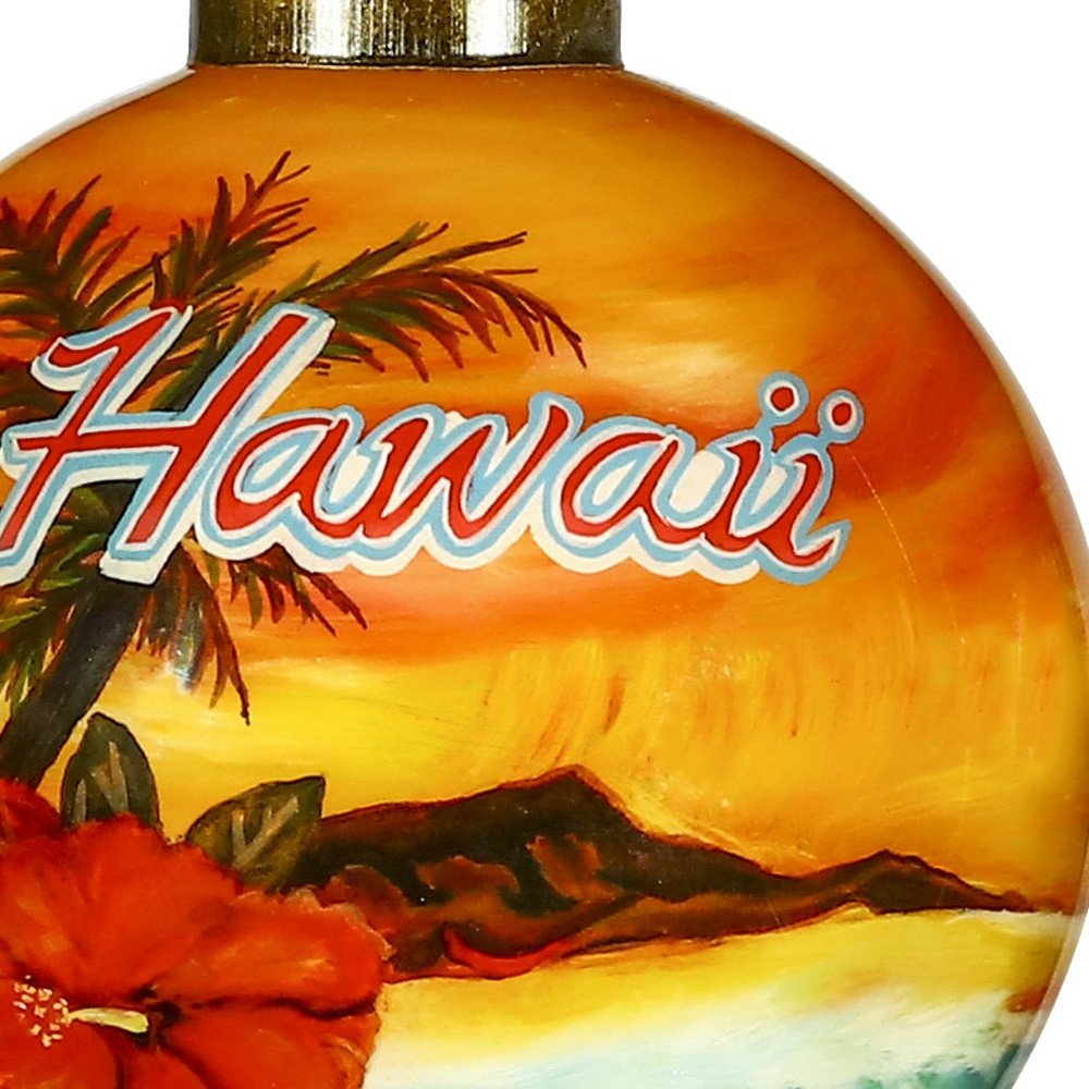 Hawaii Hand Painted Red Blue And Green Glass Ball Ornament HomeRoots