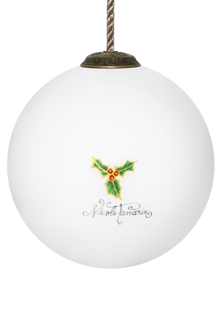 Engagement Hand Painted White And Gold Glass Ball Ornament HomeRoots