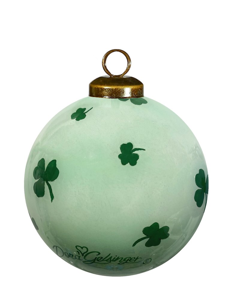 Irish Santa Hand Painted White Green And Brown Glass Ball Ornament HomeRoots