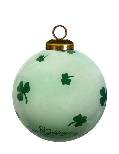 Irish Santa Hand Painted White Green And Brown Glass Ball Ornament HomeRoots
