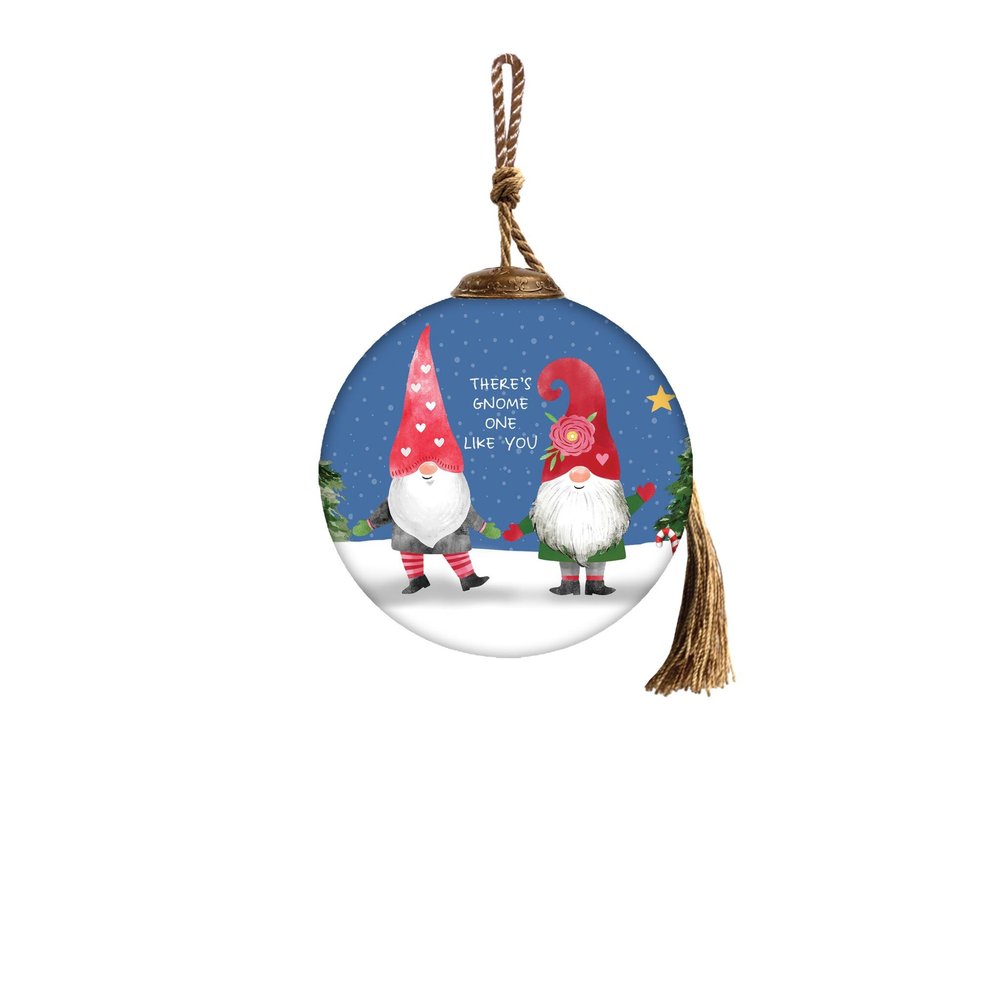 Snowman and Forest Animal Hand Painted Blue White And Green Glass Ball Ornament HomeRoots